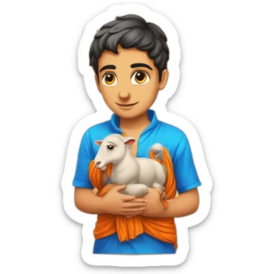 A boy pray on ram mandir and on hir shirt name print abhay sticker