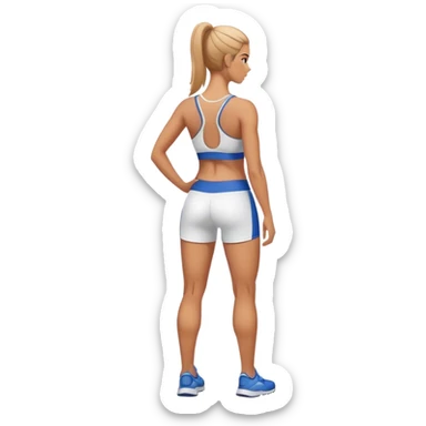 full upper body female back with sports bra sticker