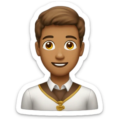 Menino de 15 anos marrom cacheado sticker