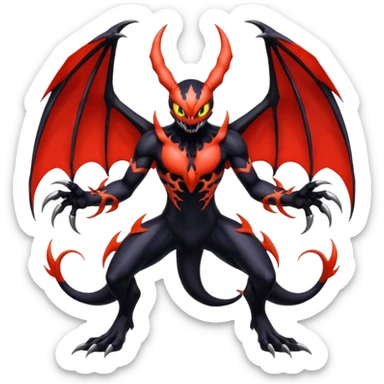 Venom-Pikachu-Yveltal-Lunala-Fakémon-hybrid-creature (full body)  sticker