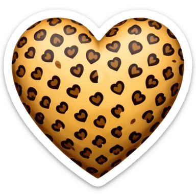 Leopard print heart sticker