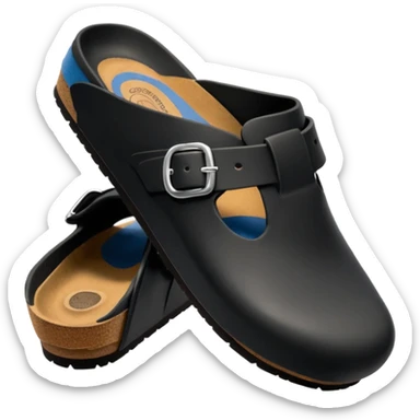 black boston birkenstock clog emoji sticker