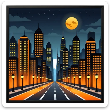 A Nigerian city at night  sticker
