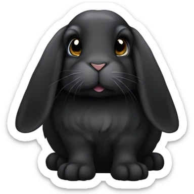 black lop eared bunny sticker