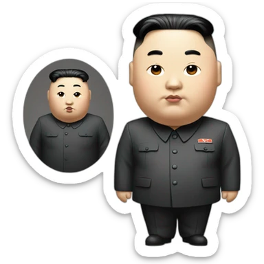 super fat Kim jong un and a white tick mark sticker