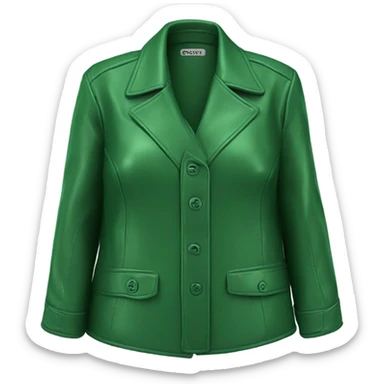 Green oversize womens open button up leather jacket  sticker