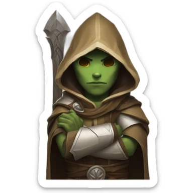 hooded jedi folding arms in world of warcraft sticker