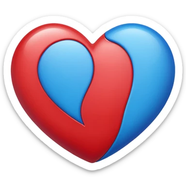 Red and  blue mix heart emoji  sticker