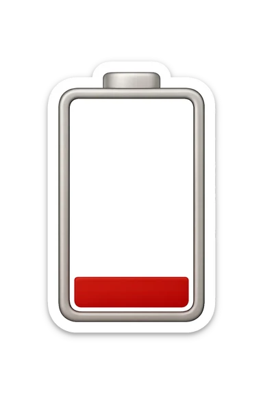 3D realistic medical illustration with red battery sticker