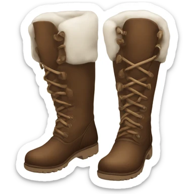 Winter brown boots sticker