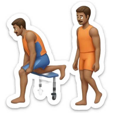 A man with a leg injury sticker