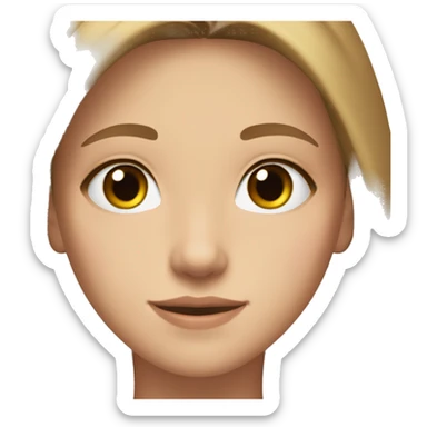 Teen girl with light brown long hair with hazel eyes wearing a navy square neck top sticker