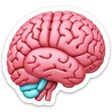 brain: 3d Icon with color of D0B8FF
 sticker