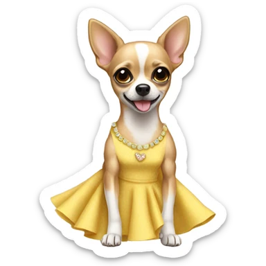Chihuahua wearing a dress sticker