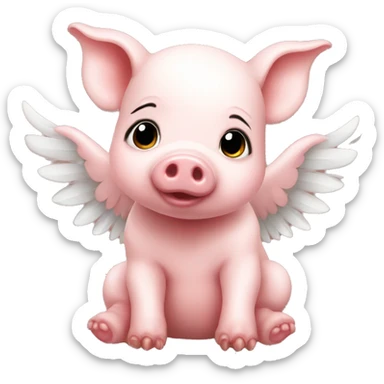 Baby pig with wings  sticker