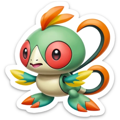 Meloetta-Vibrava-Trapinch-Xatu-Pokémon-Fakémon-hybrid-fusion-creature sticker