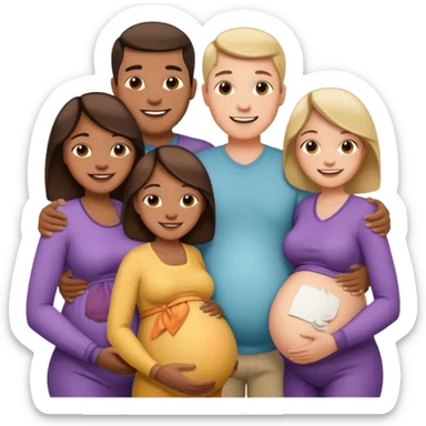 A large family grandmothers paternal aunts maternal sister great grandparents and a pregnant couple  sticker
