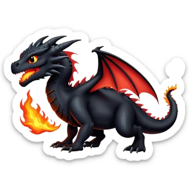 Dragón negro furia nocturna fuego sticker