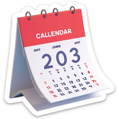 calendar in perspective, only the date, without the rest of the text sticker