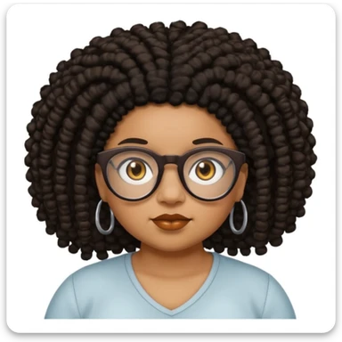 Chubby brown skin girl with glasses, brown eyes, black curly afro and a shorter skinny vrown skin girl with black dreadlocs and brown eyes sticker