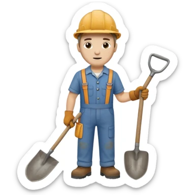 Field Digger with Shovel from Archaeology Team sticker