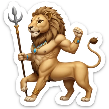 An emoji of a majestic lion from ancient Assyrian art, shown in a hunting scene. sticker