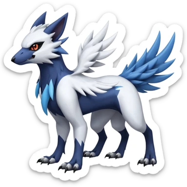 Nargacuga-Absol-Silvally-Wolf-Latios-fusion, full body  sticker