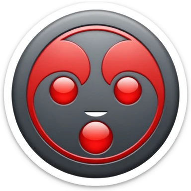 Create a font style for an FM radio station. Use dark gray and red colors. On one side, include a circle to fit the media outlet's logo. sticker