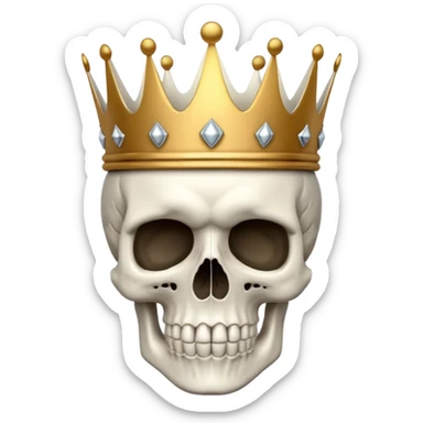 Skull with Crown PNG sticker