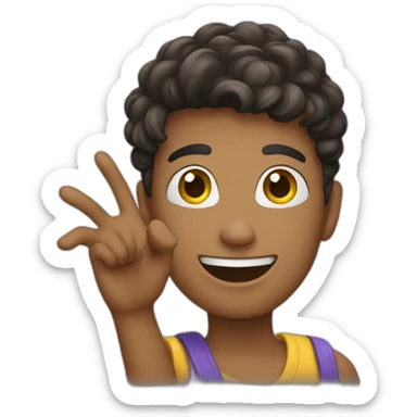 teen waving hi sticker