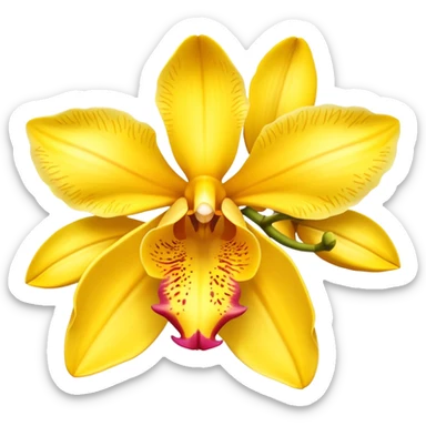 Yellow side facing orchid flower of indian wedding garland sticker