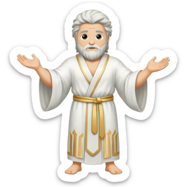 fullbody god zeus, handsdown, white robe sticker