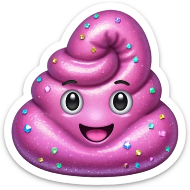 Pink sparkly poop  sticker