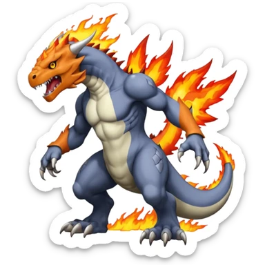 Tyrunt-Greymon-fusion (full Body) sticker