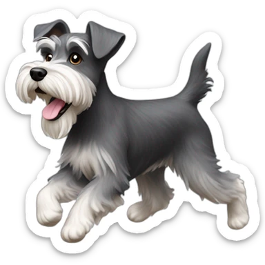 Schnauzer running sticker