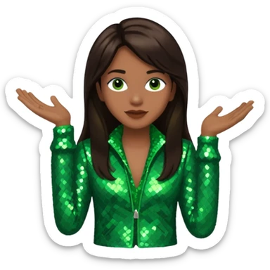 Sam Watters, R&B Singer (b. 1970) from Color Me Badd with long dark brown hair, green sequin outfit sticker