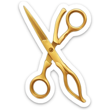 A golden hairdressing scissors sticker