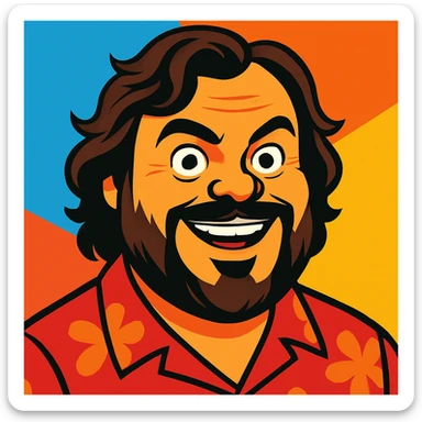 portrait of Jack Black in vibrant toon style sticker
