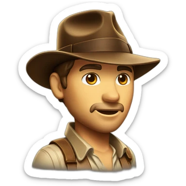Indiana jones with hat sticker