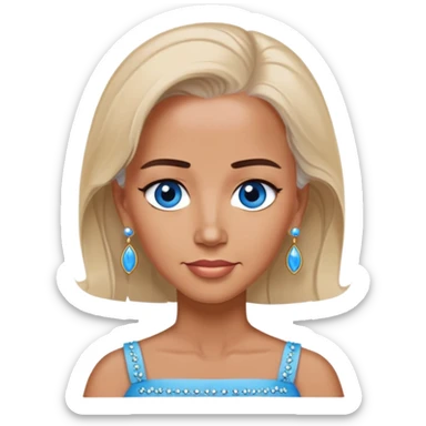 Joe Biden blue eyes wearing a dress with earrings sticker