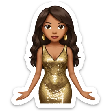 Tenitra Michelle Williams, R&B Singer from Destiny's Child with long dark brown hair, medium dark skin sticker