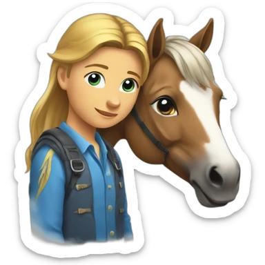 Un cheval sur un enfant sticker