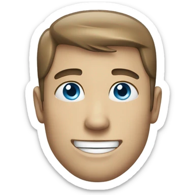 Smiling blue-eyed man sticker