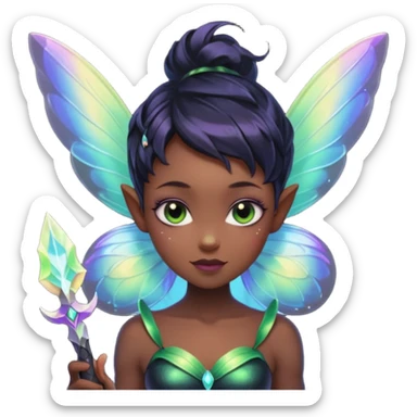 Black pixie fairy with knife sticker