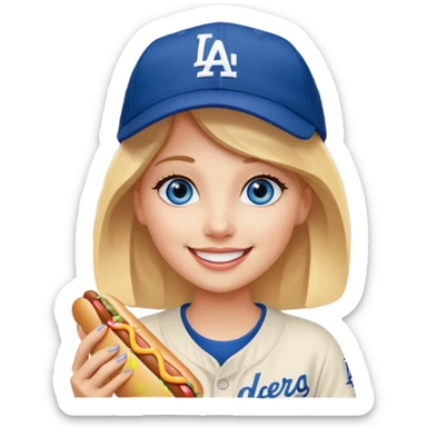 Blue eyed girl at dodgers game sticker