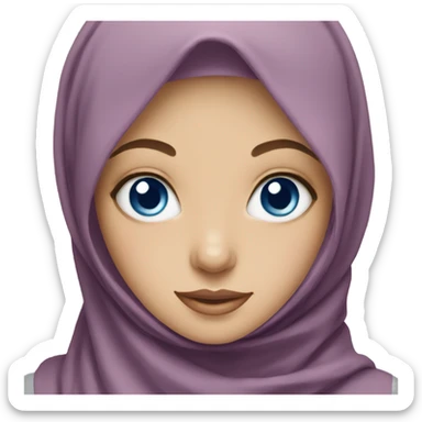 Blue-eyed girl in a hijab sticker