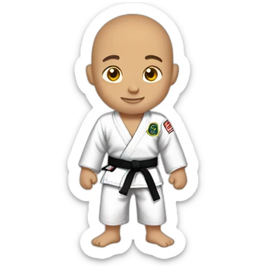 young man brazilian jiu jitsu shaved head sticker