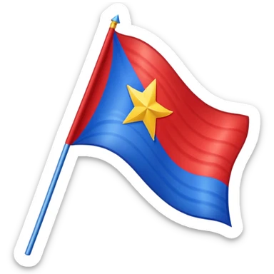 Make an a flag that is red blue red it’s a yellow star in the middle no stick  sticker