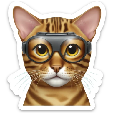 bengal cat with VR glasses sticker