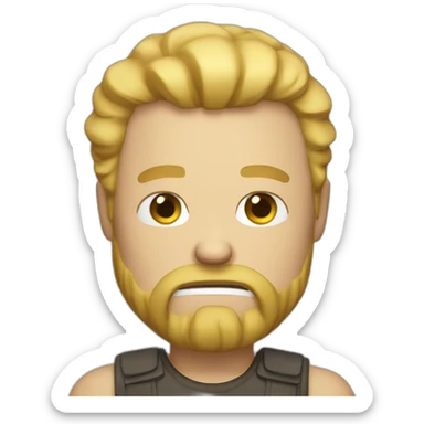 angry man with blond hair and beard sticker